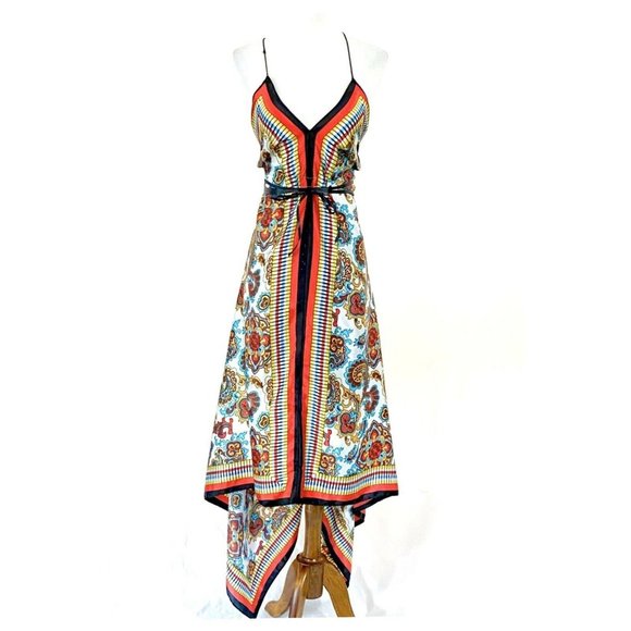 Style Dresses & Skirts - Scarf Style Paisley Pattern Handkerchief Hemline Sleeveless Dress Size XS